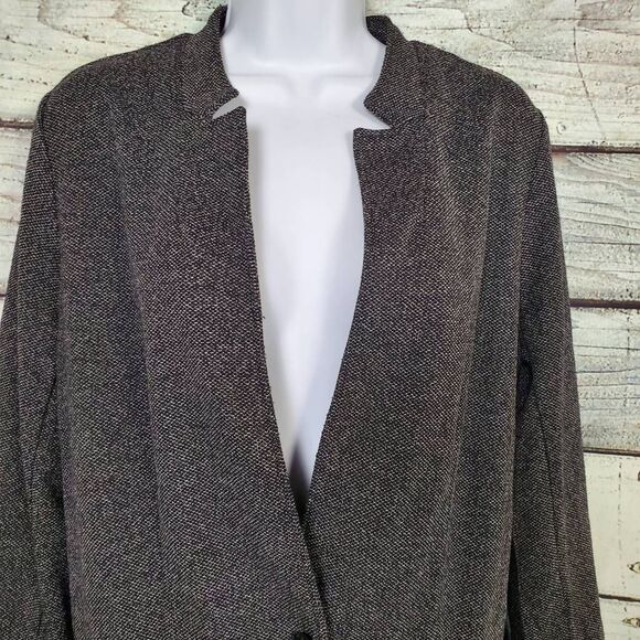 Banana Republic Women’s Blazer L Gray Textured One Button Jacket Career Work - Picture 2 of 8